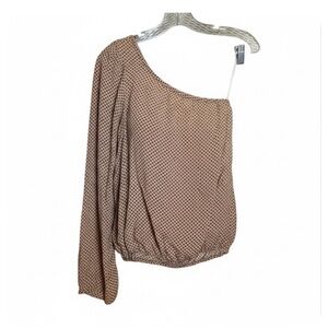 Zara women’s one shoulder bell sleeve printed blouse